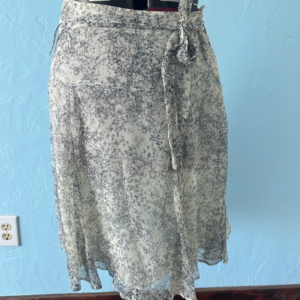 Mexx Black and White Floral Midi Skirt